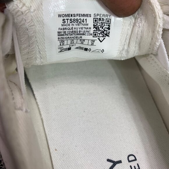 Sperry Seacycled Womens Size 6.5 White Pier wave Canvas Platform Sneakers - Picture 6 of 8